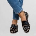 Mocassins Femme Imprimé Léopard Confort Chaussures Plates