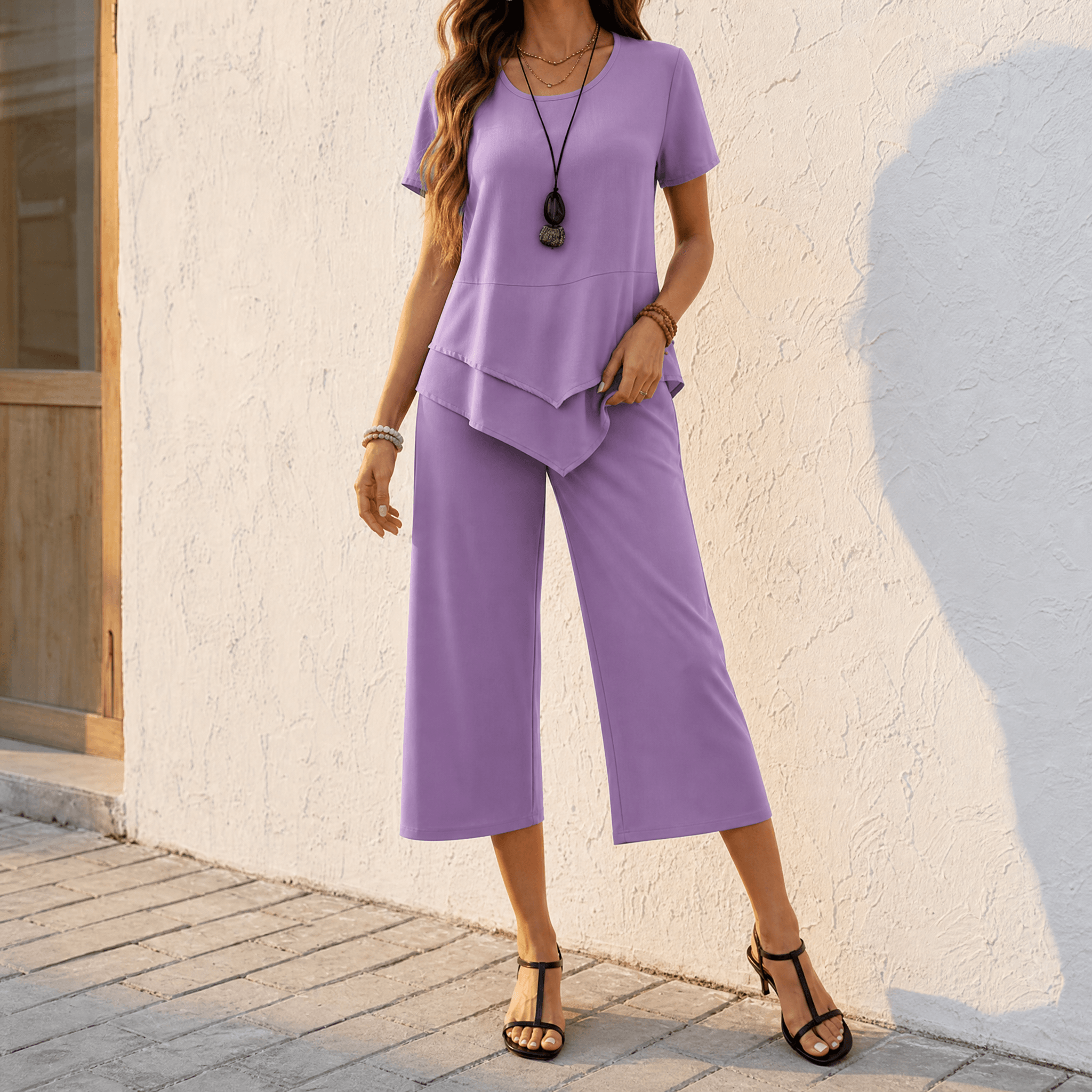 Lunavia – Ensemble Tunique Asymétrique et Pantalons Amples