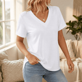 Lunavia – T-shirt V-neck doux avec manches roulées