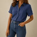 Lunavia – Blouse à manches courtes plissée pour femmes