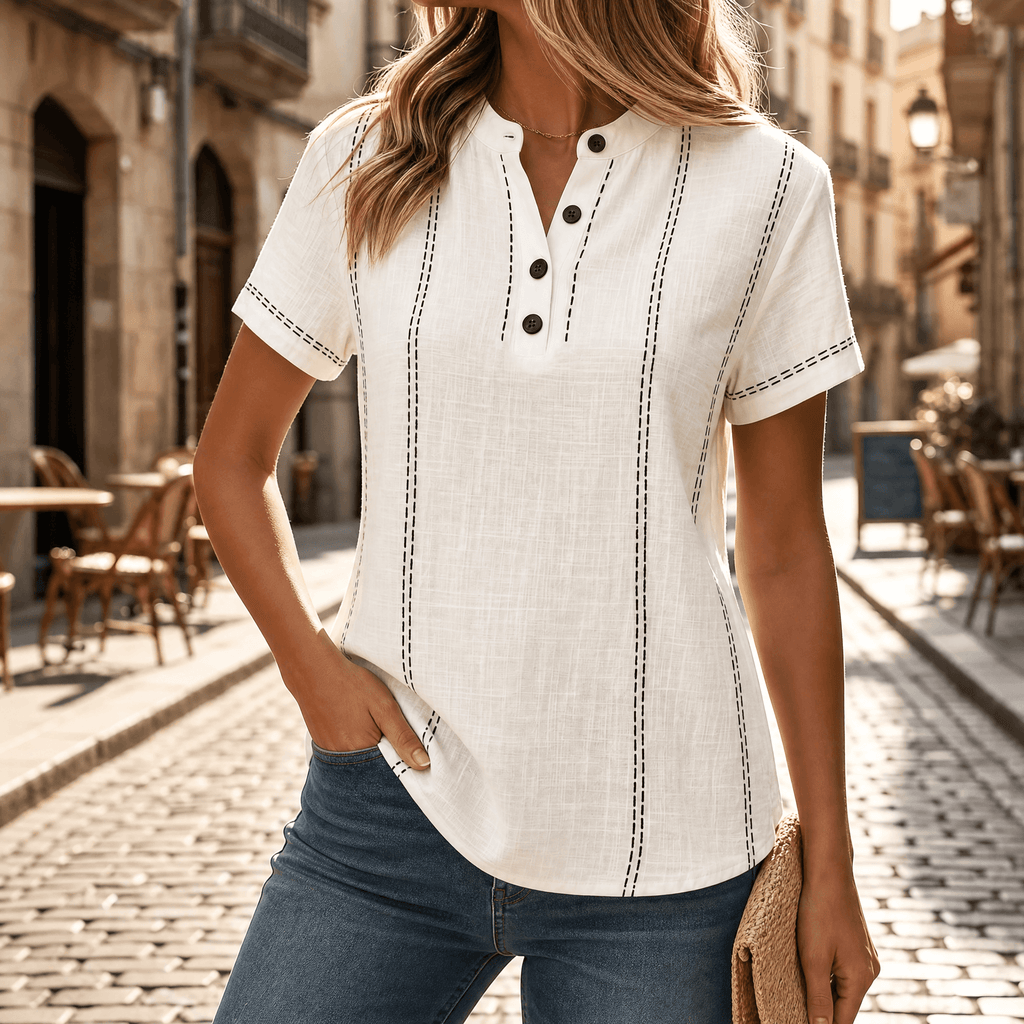 Lunavia – Haut Henley à Manches Courtes pour Femmes
