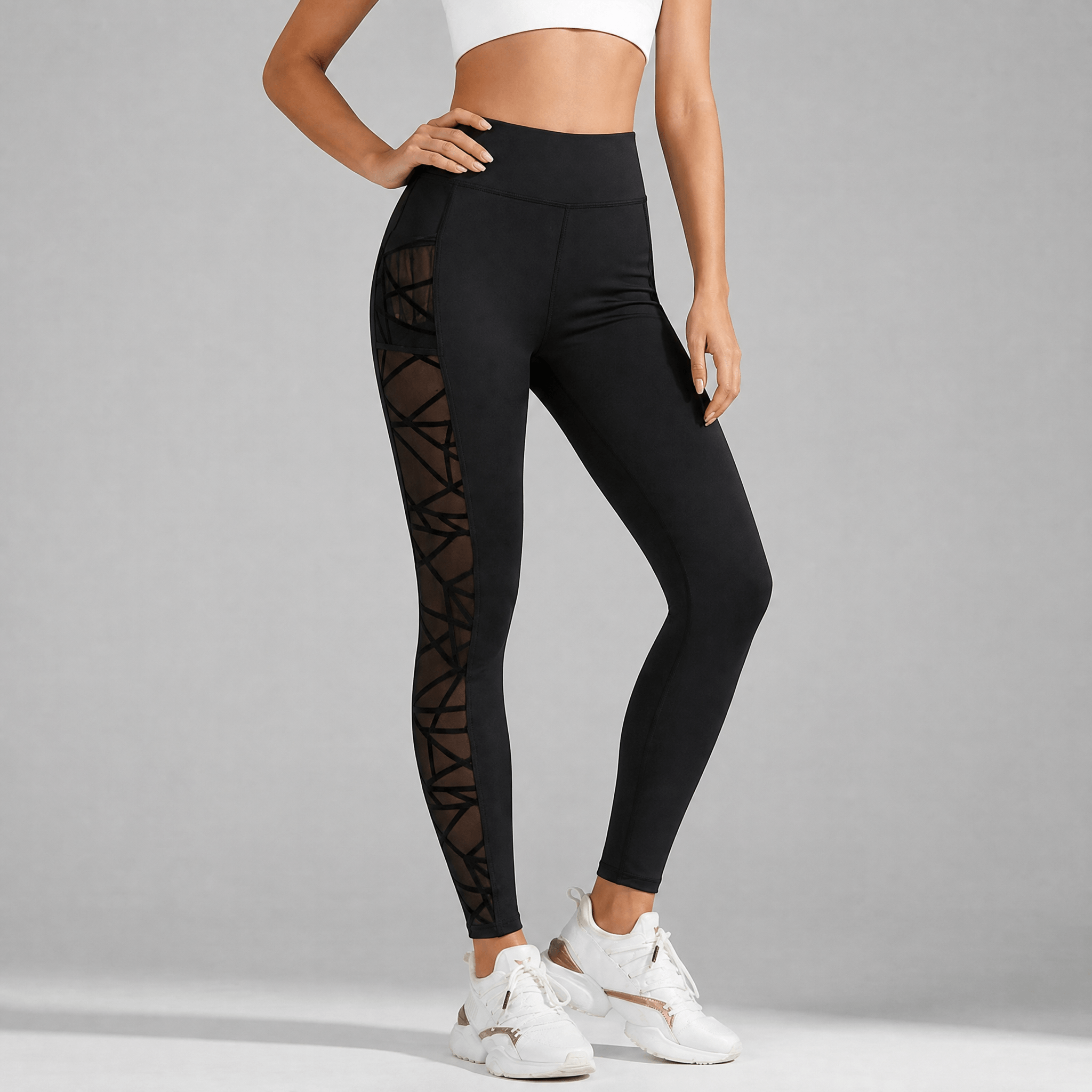 Luxefit – Leggings en maille taille haute avec poche cachée
