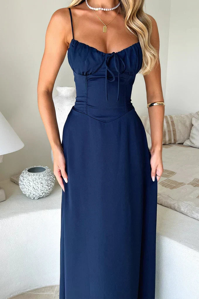 Echoarchiv | Robe maxi sans manches élégante avec lacets pour femmes