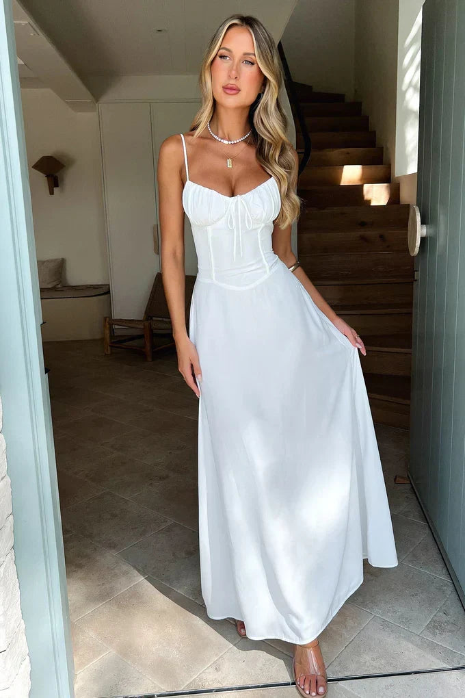 Echoarchiv | Robe maxi sans manches élégante avec lacets pour femmes