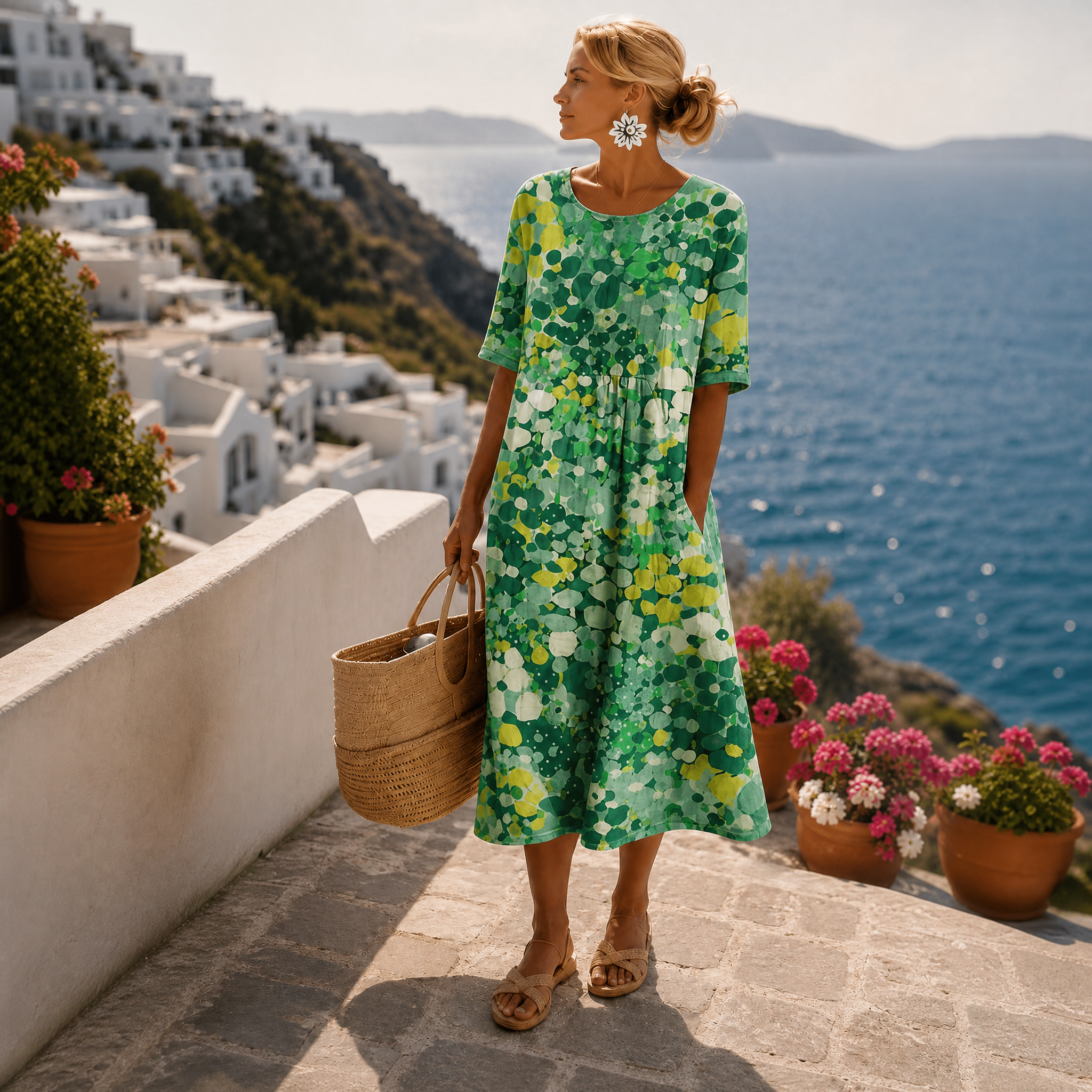 Elena | Robe Midi Florale Aérée