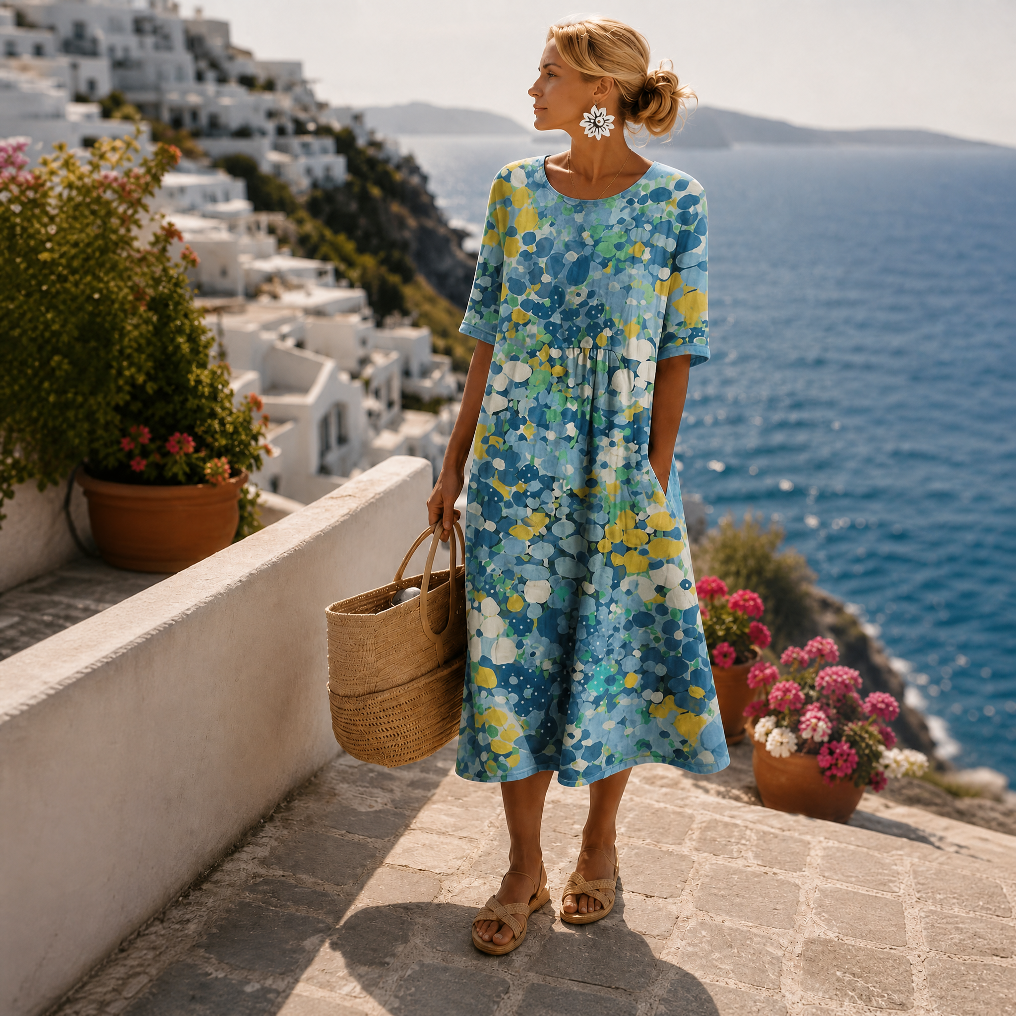 Elena | Robe Midi Florale Aérée