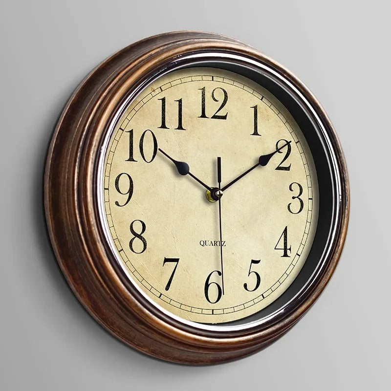 Horloge Mural HoutTijd Classique – Élégante horloge en bois avec seconde silencieuse