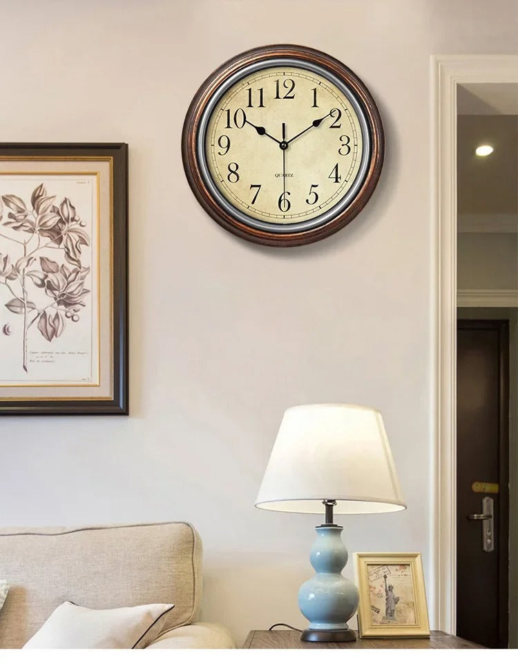 Horloge Mural HoutTijd Classique – Élégante horloge en bois avec seconde silencieuse