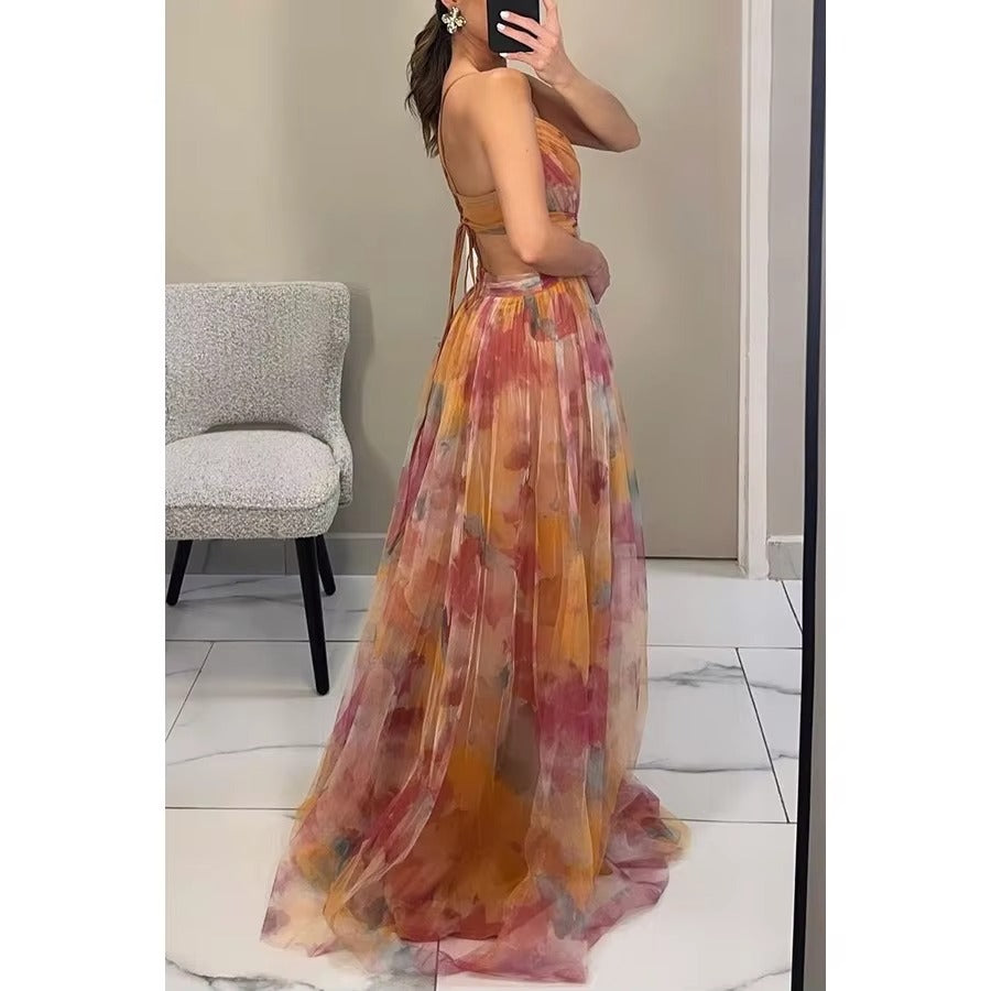 Robe Maxi de Soirée Florale pour Femmes
