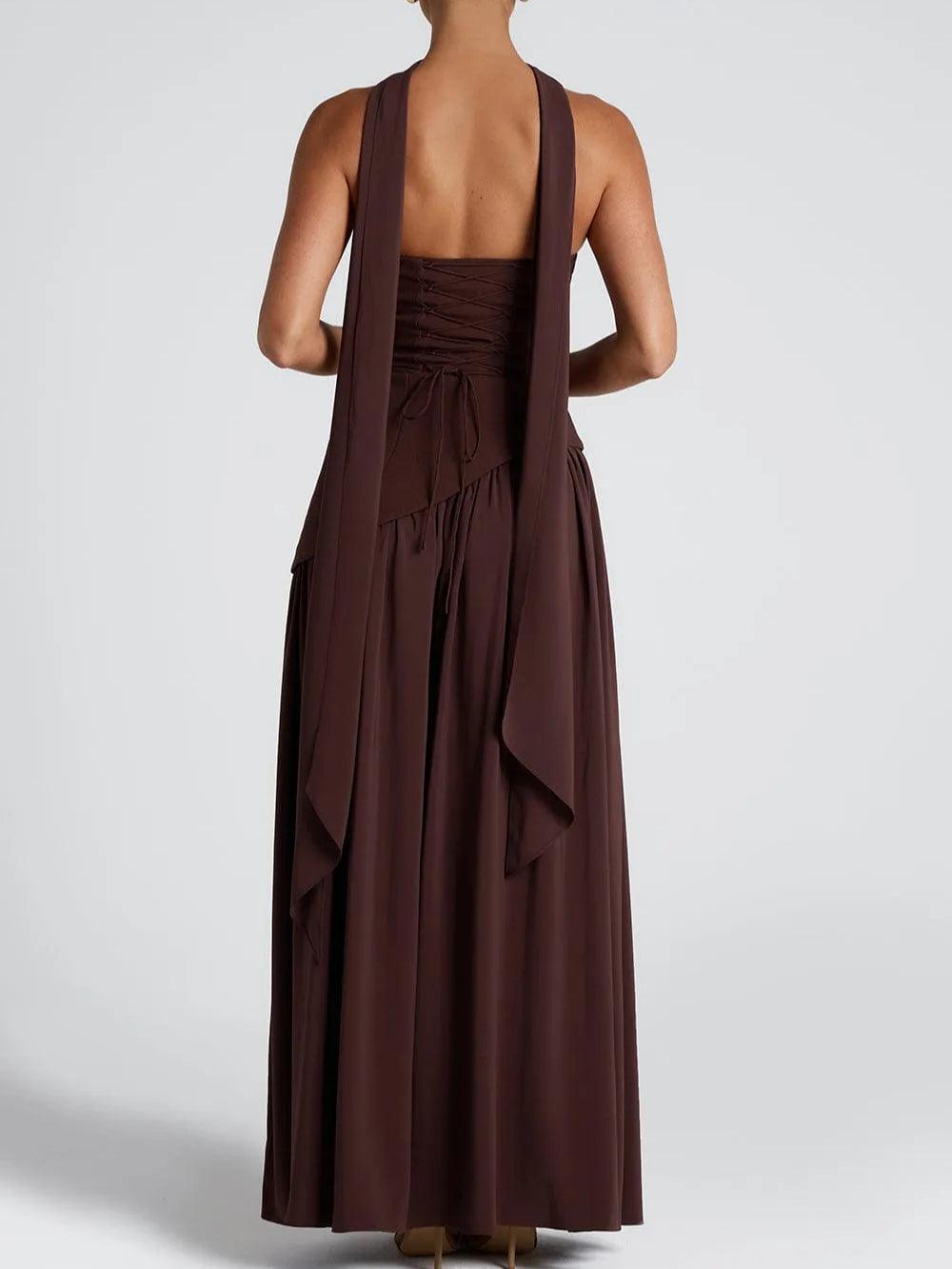 Amaris | Robe maxi élégante avec fente et détail nœud