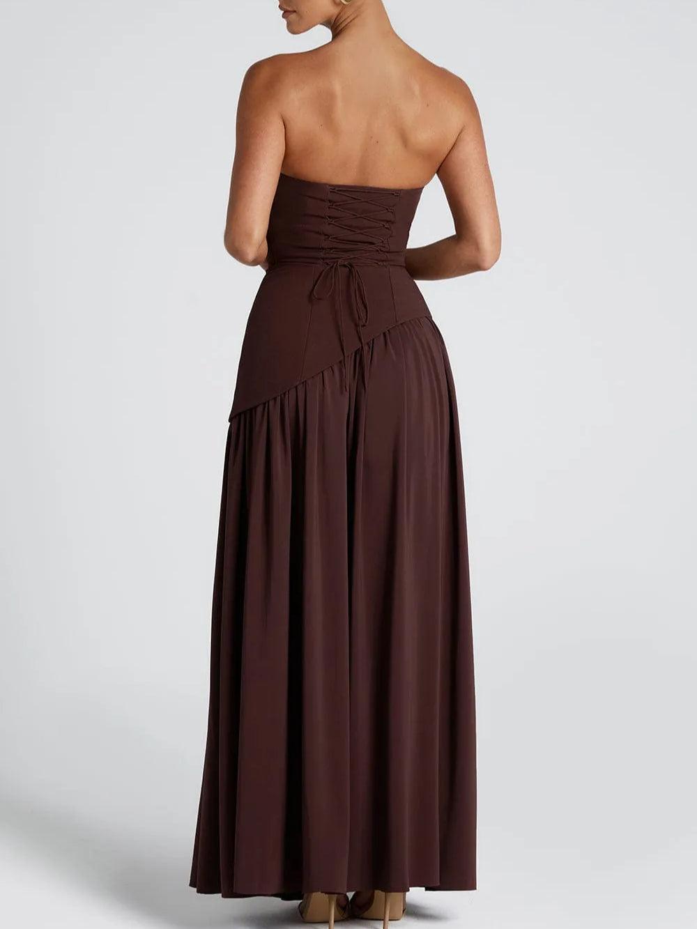 Amaris | Robe maxi élégante avec fente et détail nœud