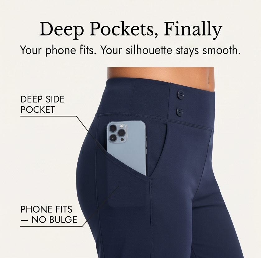 Marivella – Pantalon Capri Élastique Taille Haute pour Femmes