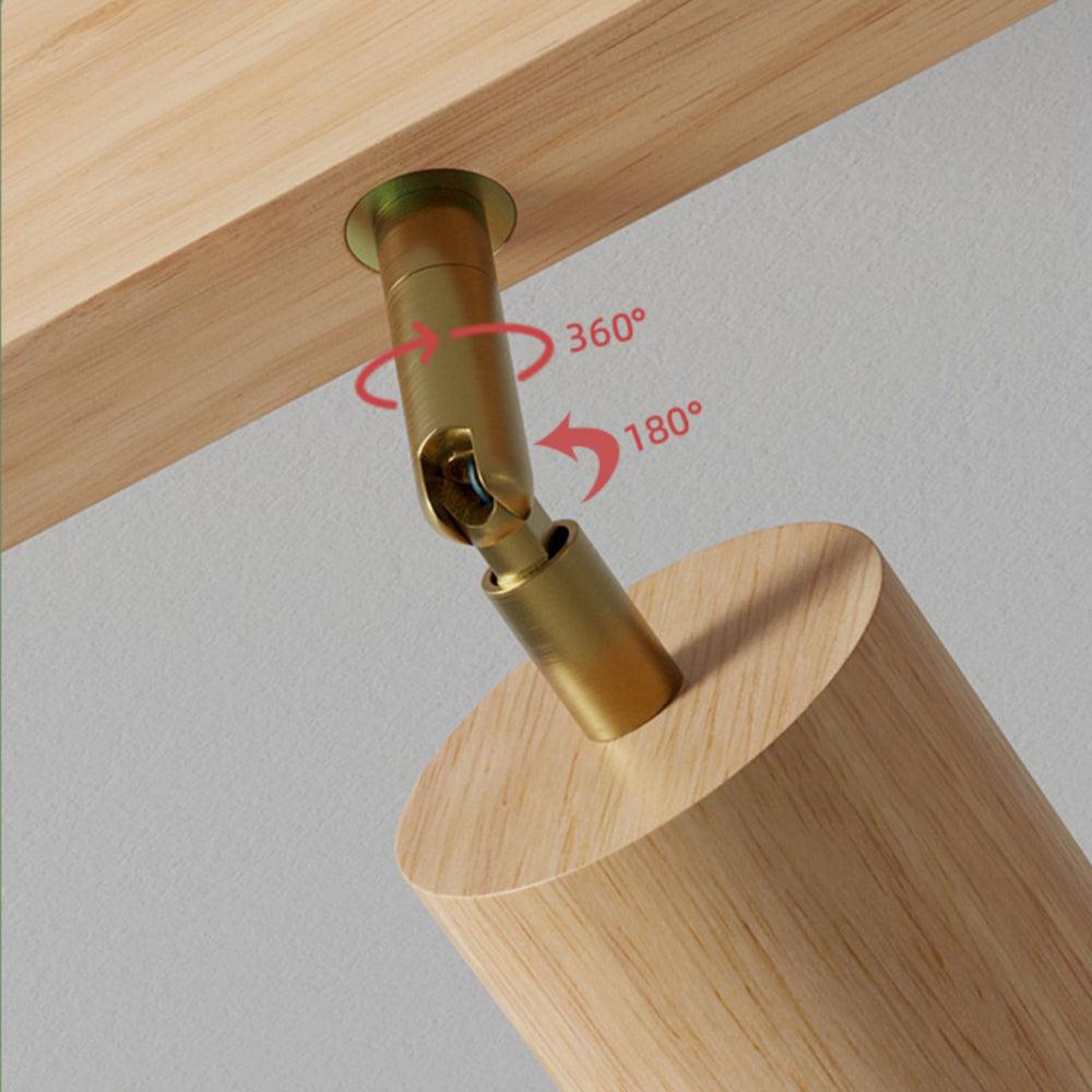 Lampe de Plafond en Bois Réglable Minimaliste en Bois Massif