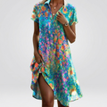 Robe Femme Bohème Été Robe Fluide Décontractée Fleurie