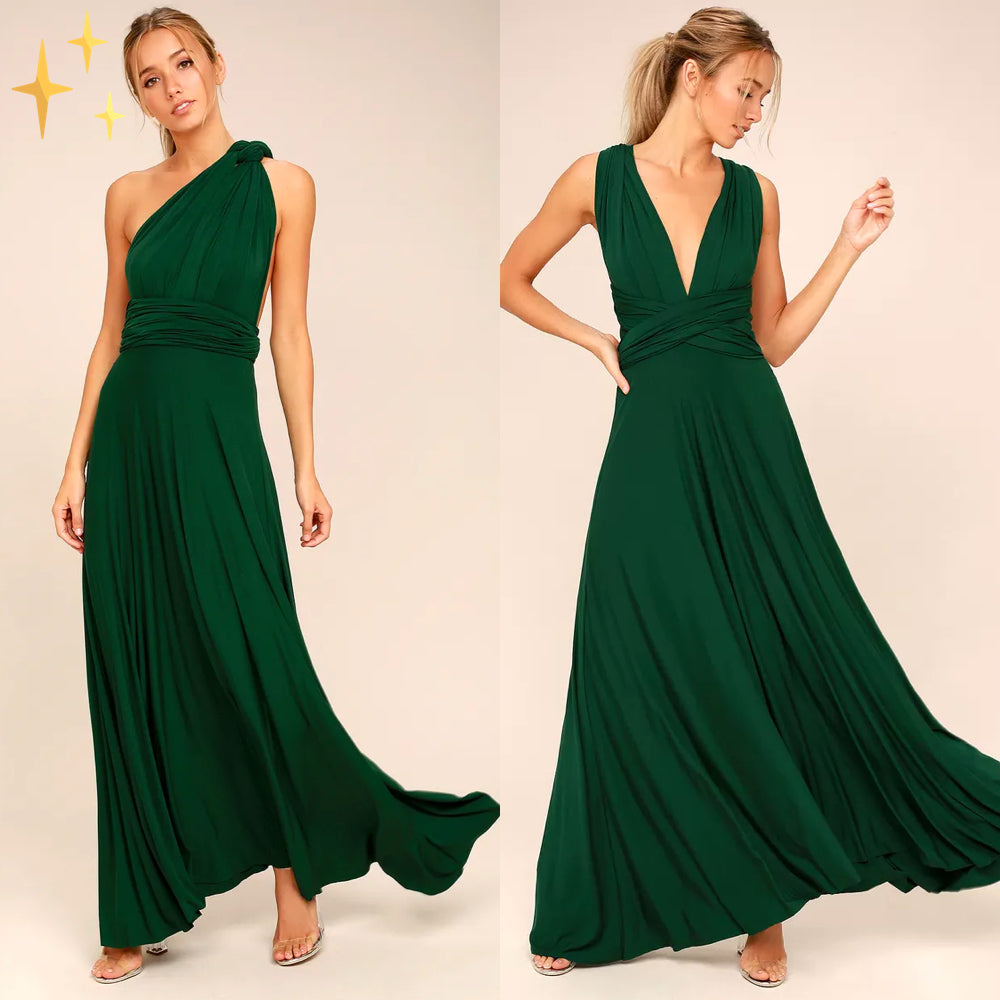 Robe portefeuille multiway pour femmes avec plus de 50 variantes de port et tissu élastique | Heidi-Mode
