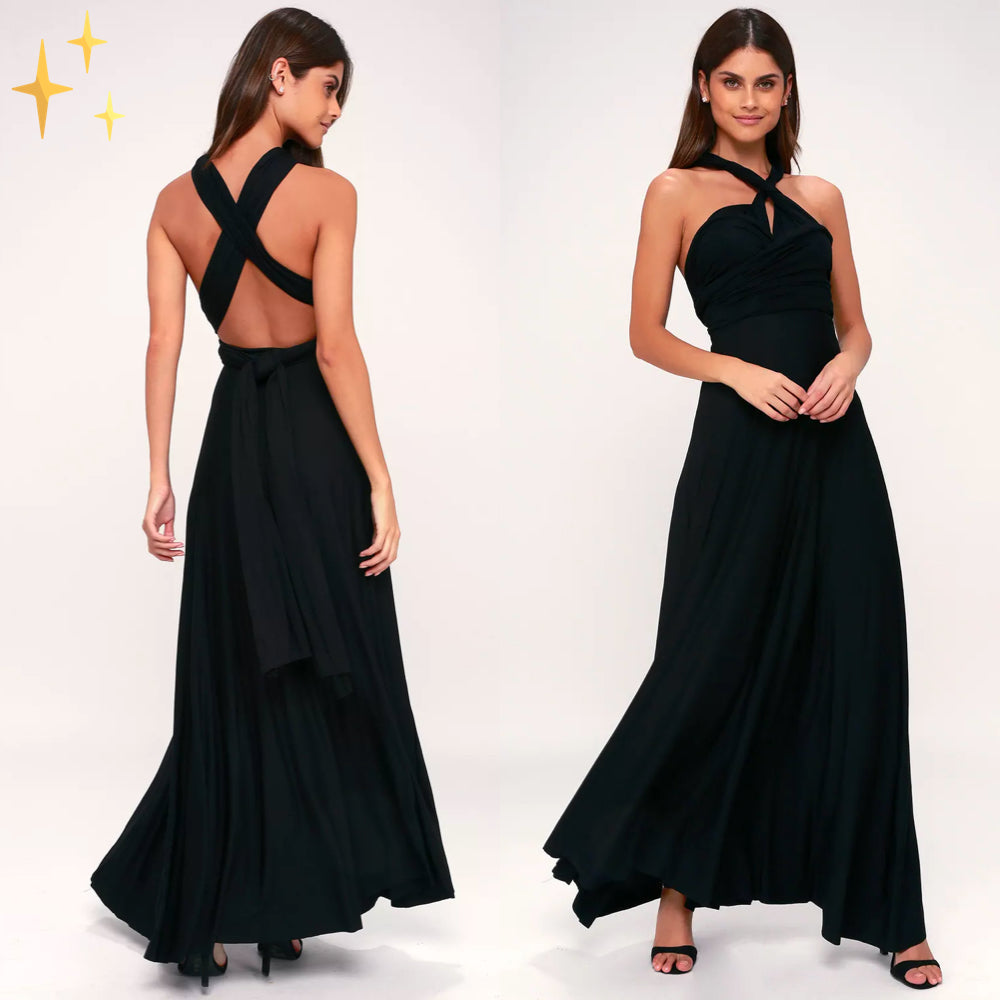 Robe portefeuille multiway pour femmes avec plus de 50 variantes de port et tissu élastique | Heidi-Mode