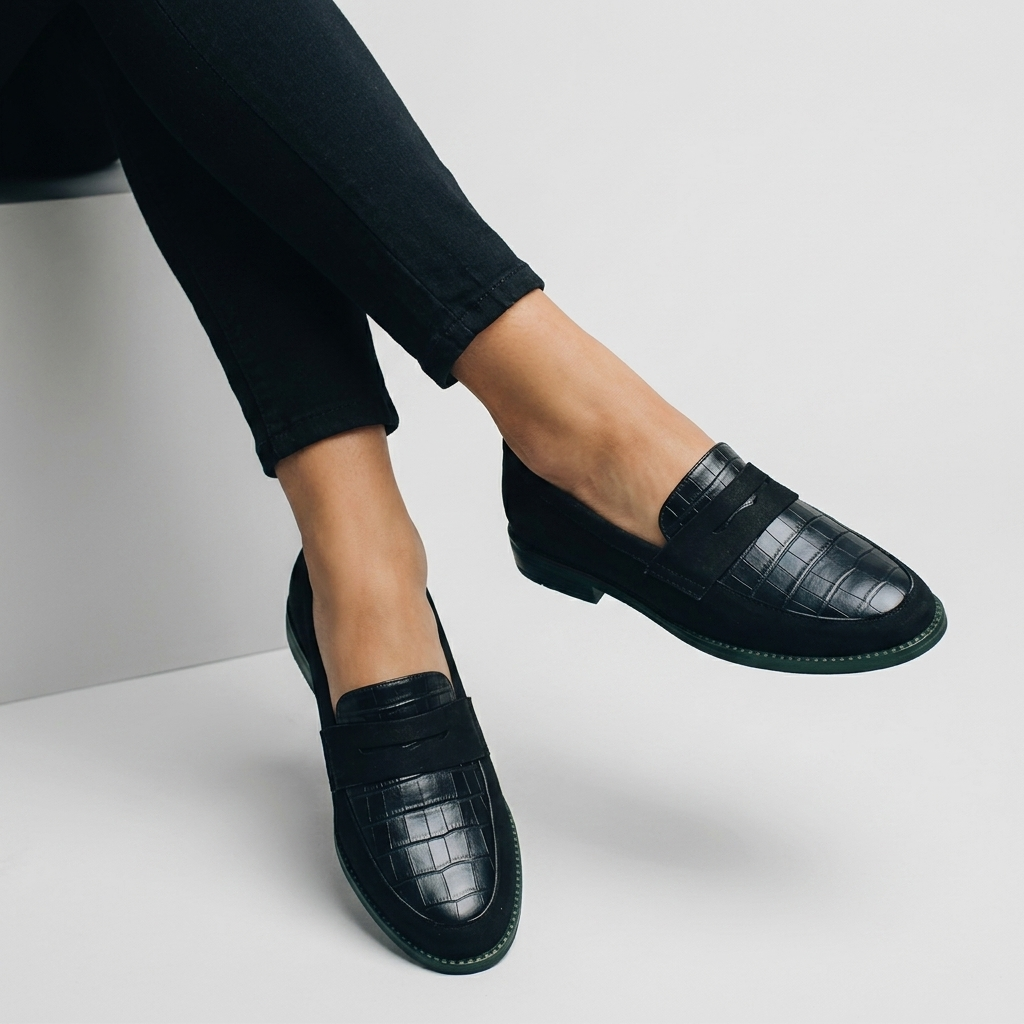 Mocassins Femme Bout Rond Chaussures Plates Confortables Slip-On Quotidien