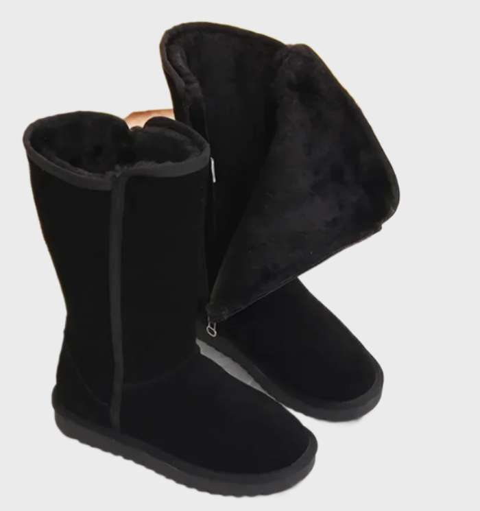 Bottes d'Hiver Imperméables Femme en Suède avec Doublure en Laine
