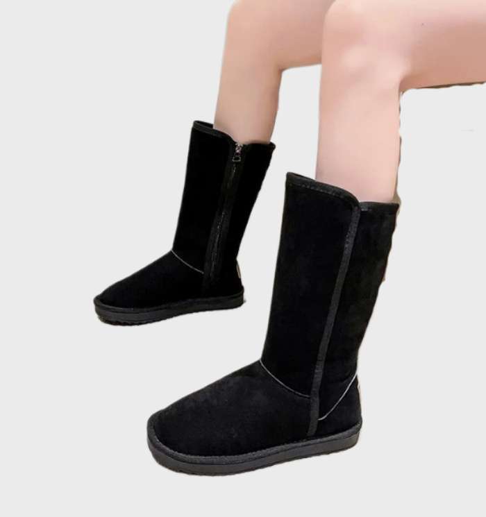 Bottes d'Hiver Imperméables Femme en Suède avec Doublure en Laine