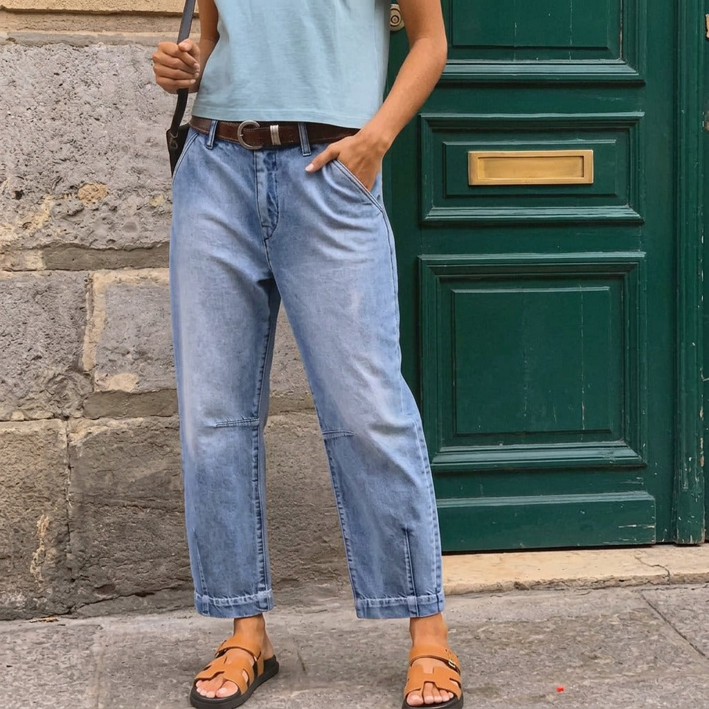 Lumière – Jeans à taille haute et coupe courte pour femmes