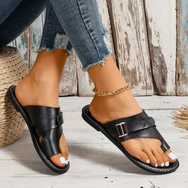 Sandales en cuir orthopédiques pour femmes Hallux Valgus