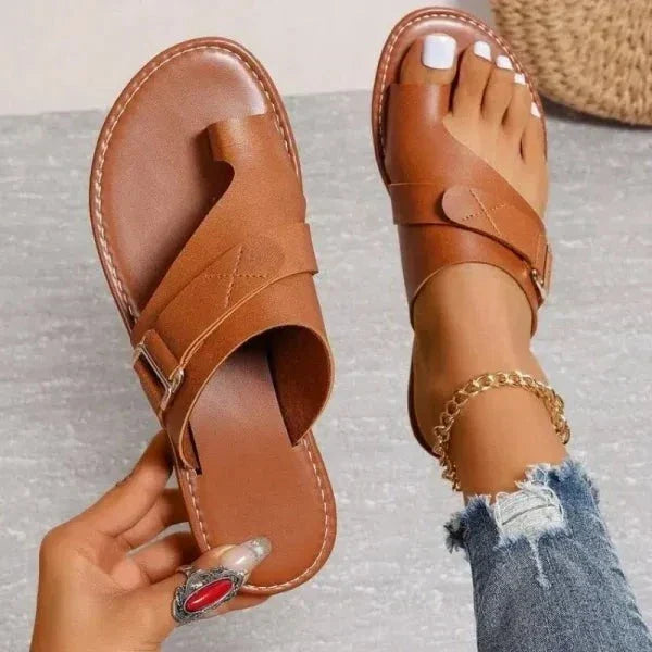 Sandales en cuir orthopédiques pour femmes Hallux Valgus
