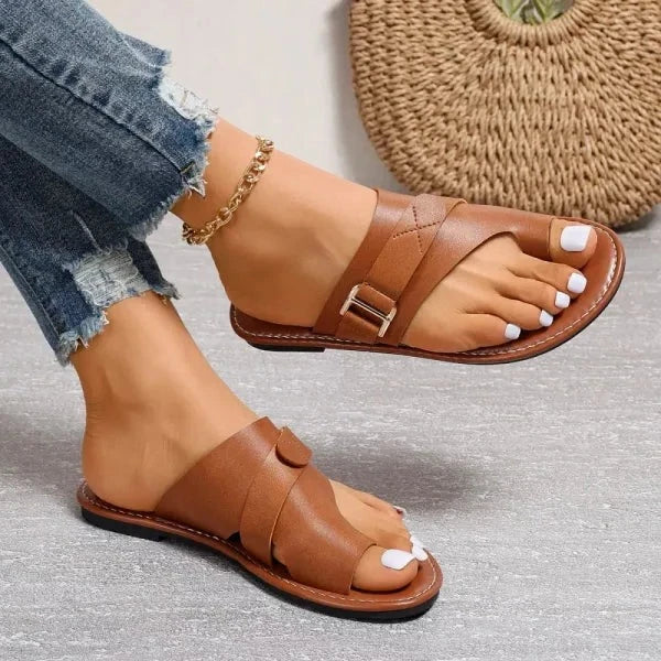 Sandales en cuir orthopédiques pour femmes Hallux Valgus