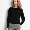 Pull en laine et cachemire pour femme avec col rond et coupe ajustée