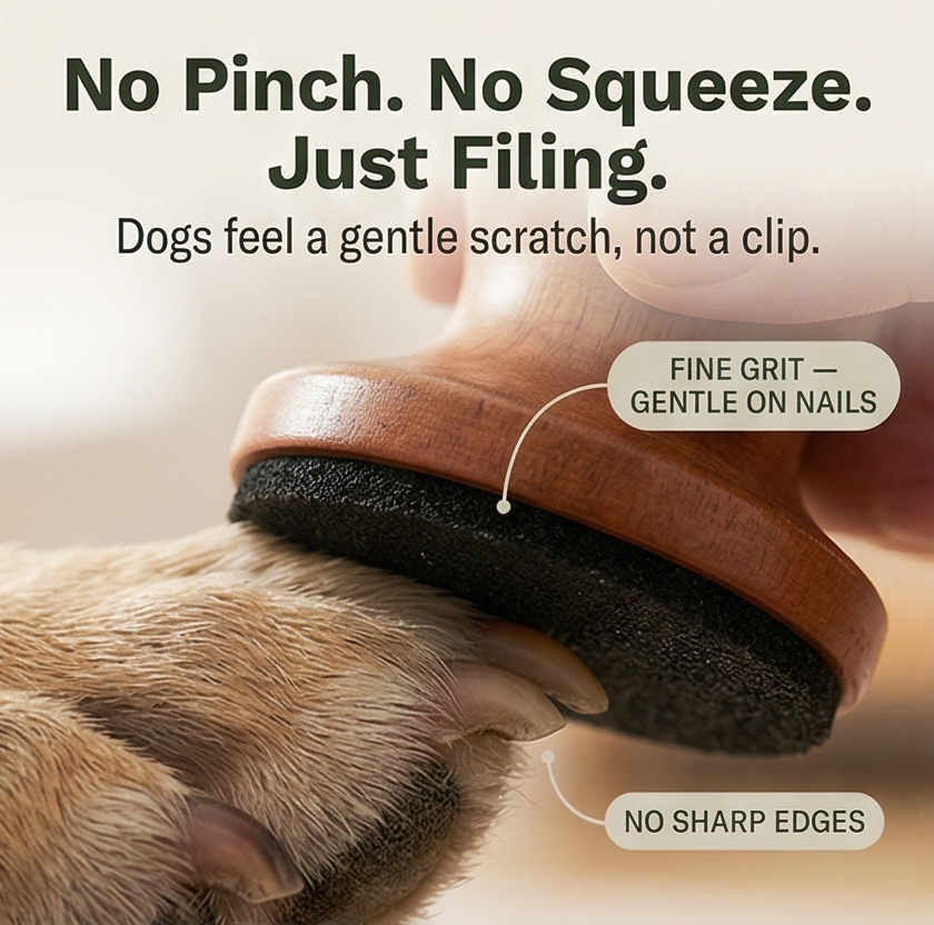 Pawsmooth – Lime à ongles silencieuse pour chien avec 3 coussinets de ponçage
