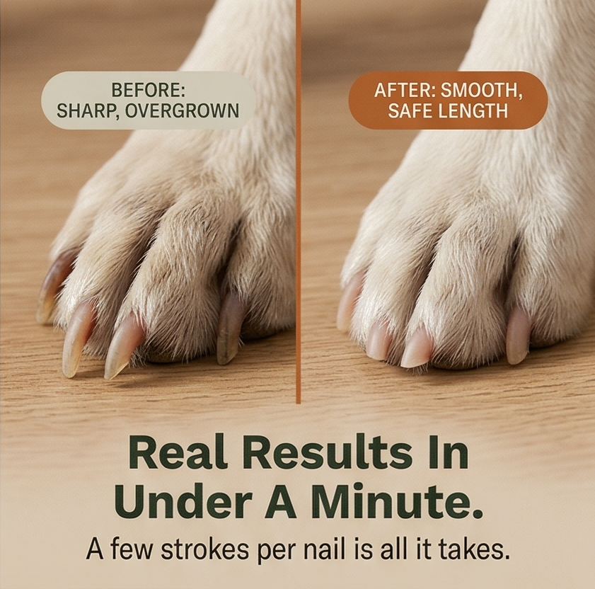 Pawsmooth – Lime à ongles silencieuse pour chien avec 3 coussinets de ponçage