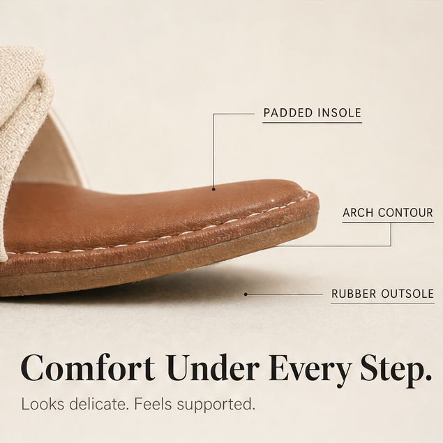 Lunabow – Sandales plates avec nœud et bracelet de cheville en perles
