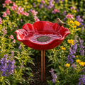 PetalHaven – Support de jardin en forme de pavot pour baignoire à oiseaux