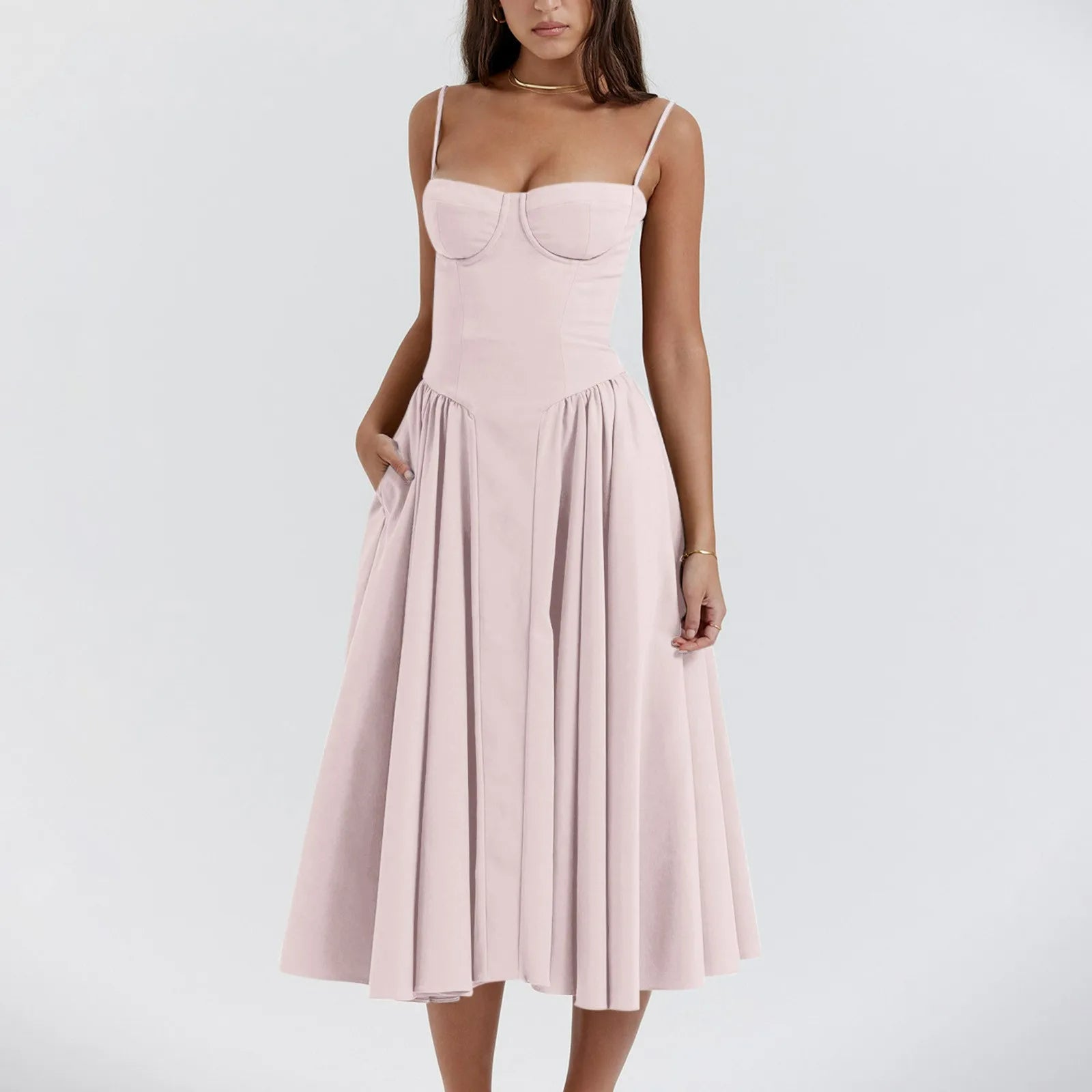 Robe Midi Cocktail Corset Mignonne Odette