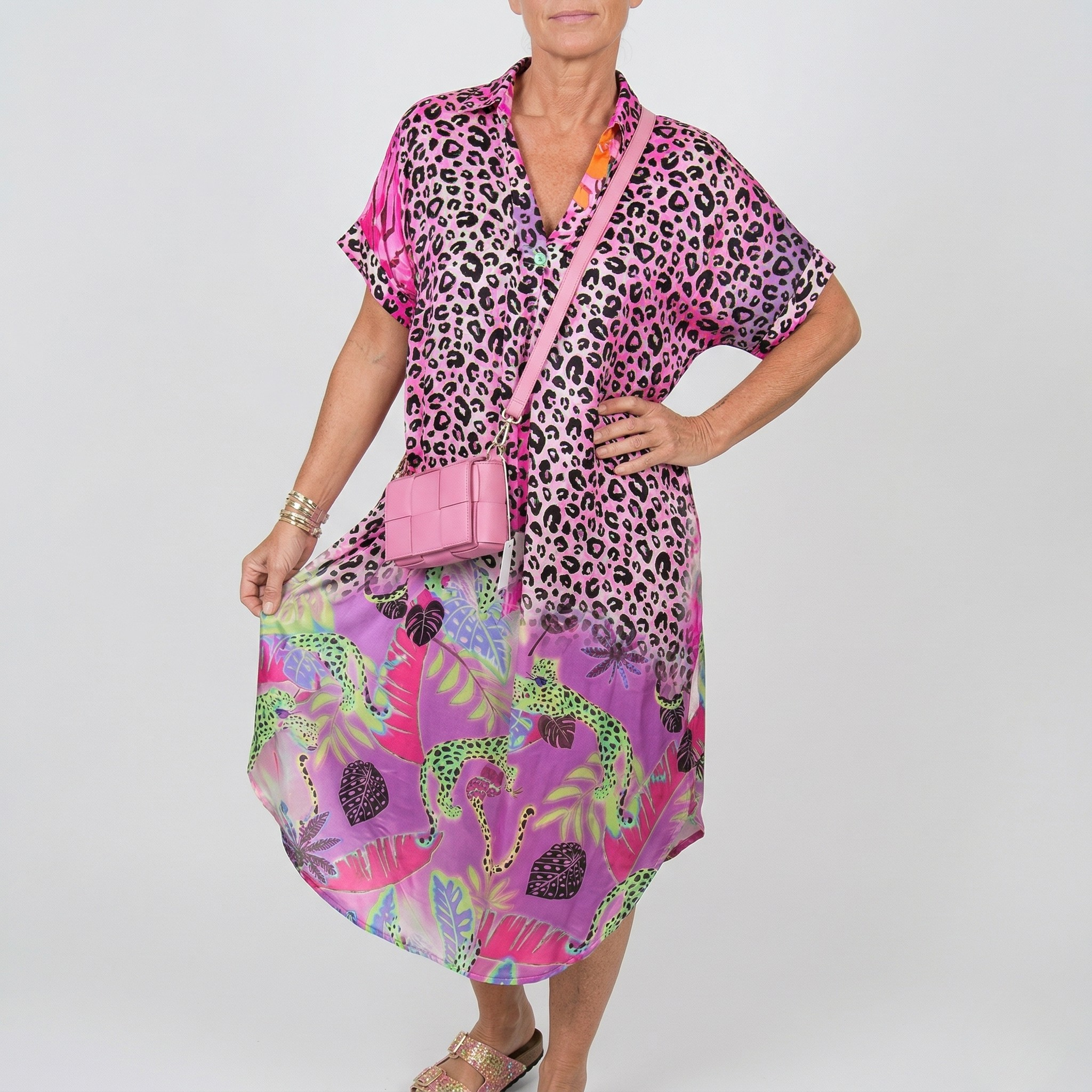 Robe Midi Femme Imprimé Exotique Coupe Décontractée Style Tendance