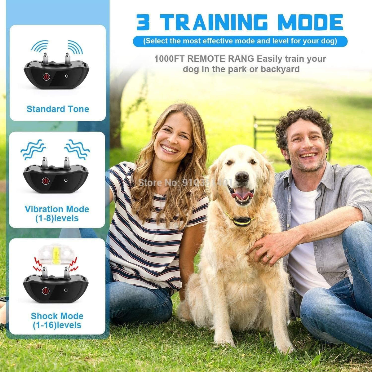 Dogreat Collier de Dressage Électronique pour Chien avec Télécommande, Étanche, Rechargeable, pour Tous les Tailles, Vibration, Aboiement, Stop Colliers