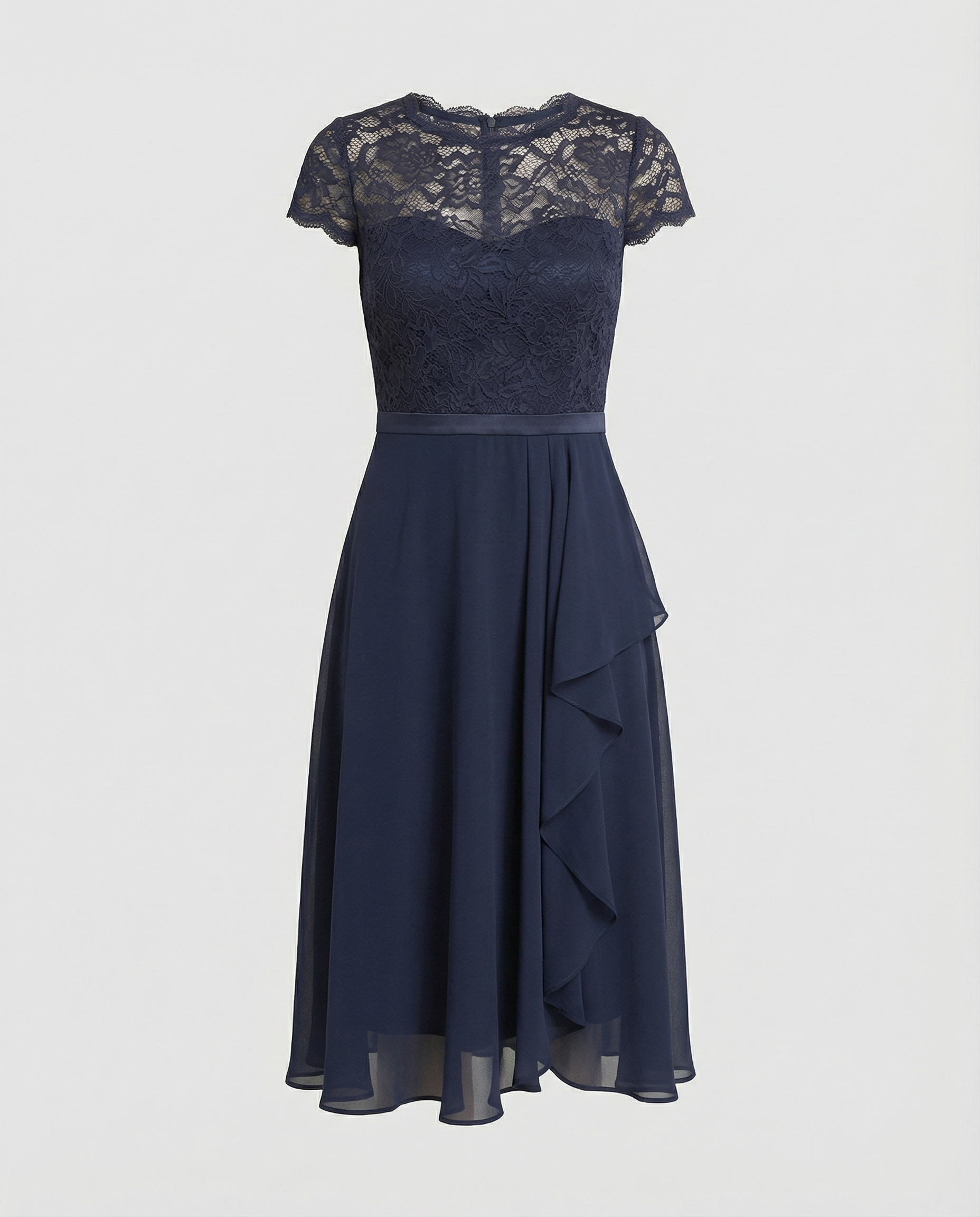 Robe élégante transparente à manches courtes
