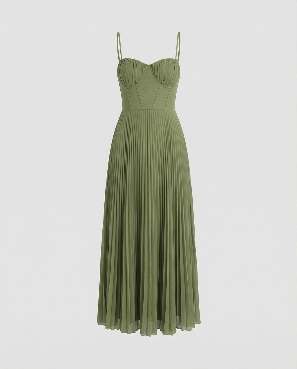 EB | Robe Midi Sans Manches Avec Bustier En Tulle Plissé