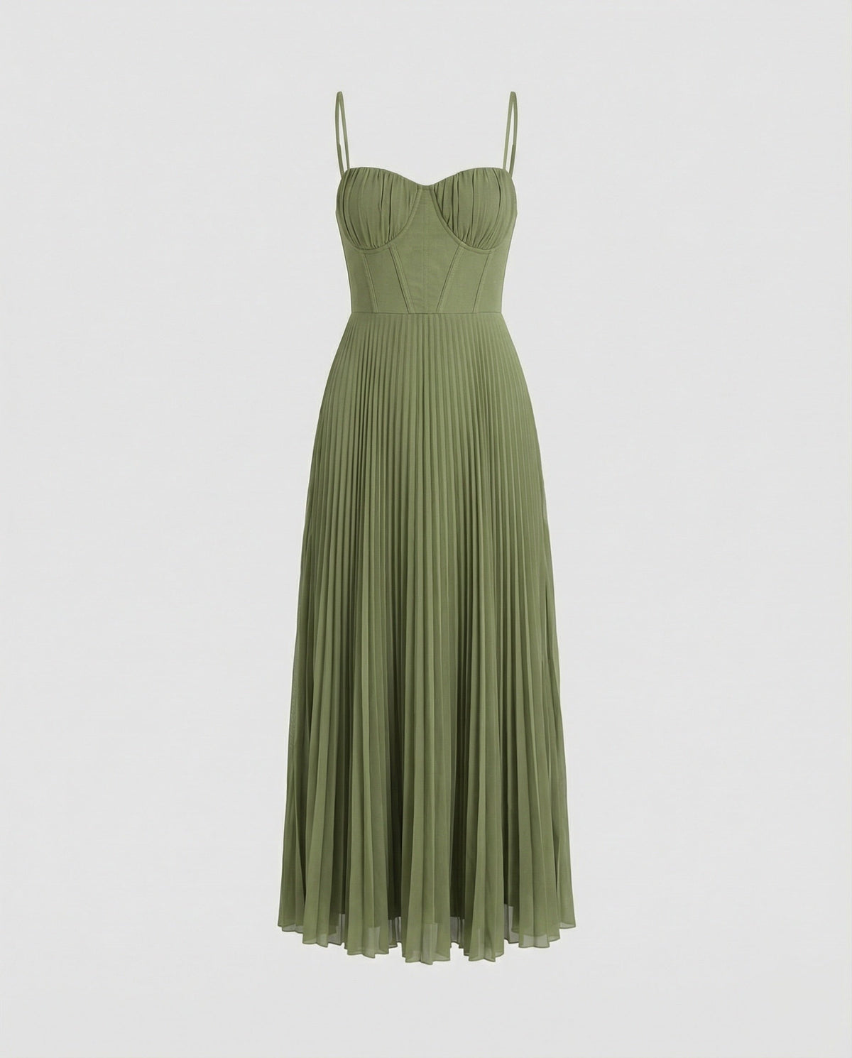 EB | Robe Midi Sans Manches Avec Bustier En Tulle Plissé