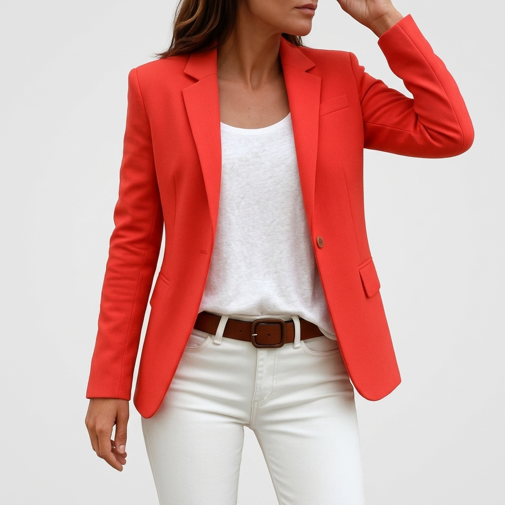 Blazer Femme Coupe Ajustée Veste Élégante de Bureau
