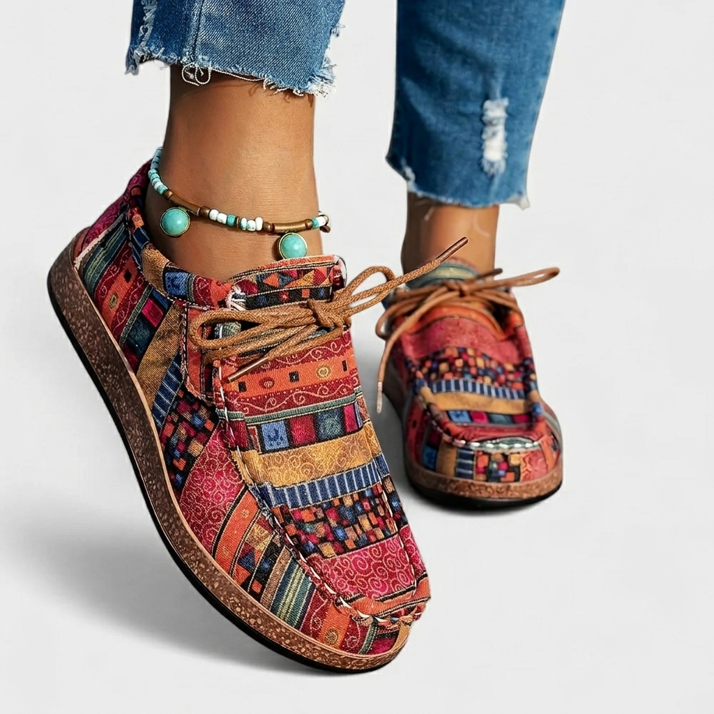 Baskets Femme Orthopédiques Colorées Chaussures Confortables de Marche