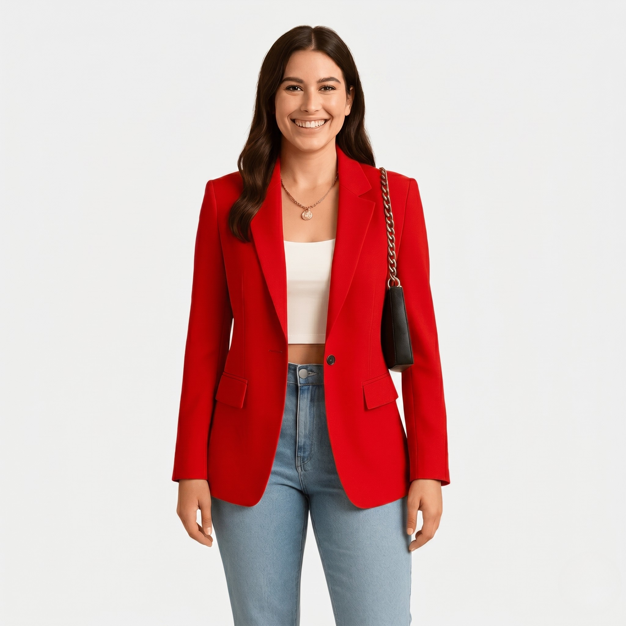 Blazer Femme Chic Élégant Coupe Ajustée Veste de Bureau Stylée