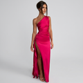 Robe Maxi Soirée Femme Élégante Robe Invitée Mariage Épaule Dénudée Fendue