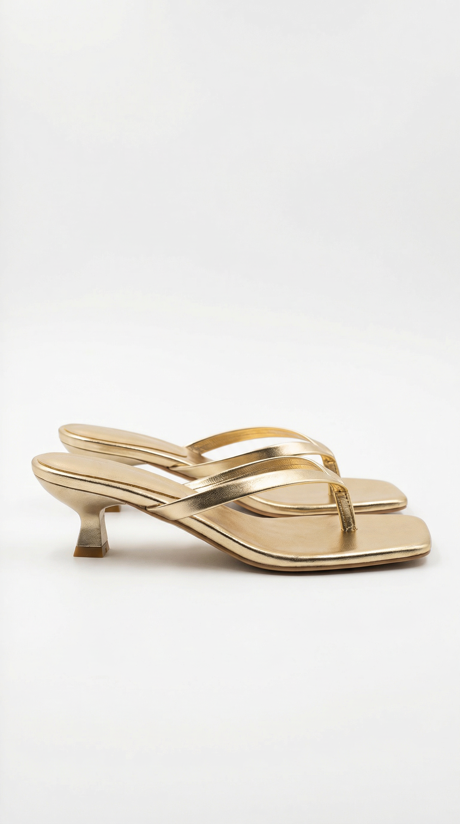 Sandales à Talons Aiguille Type Tongs avec Bout Carré et Bandes pour Femme
