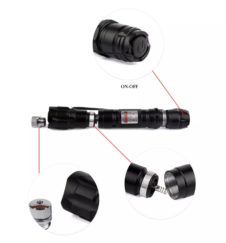 Pointeur laser vert rechargeable avec grande portée et haute précision