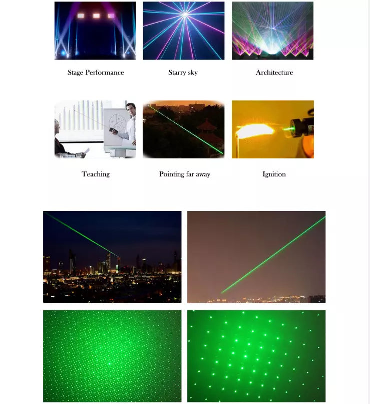 Pointeur laser vert rechargeable avec grande portée et haute précision