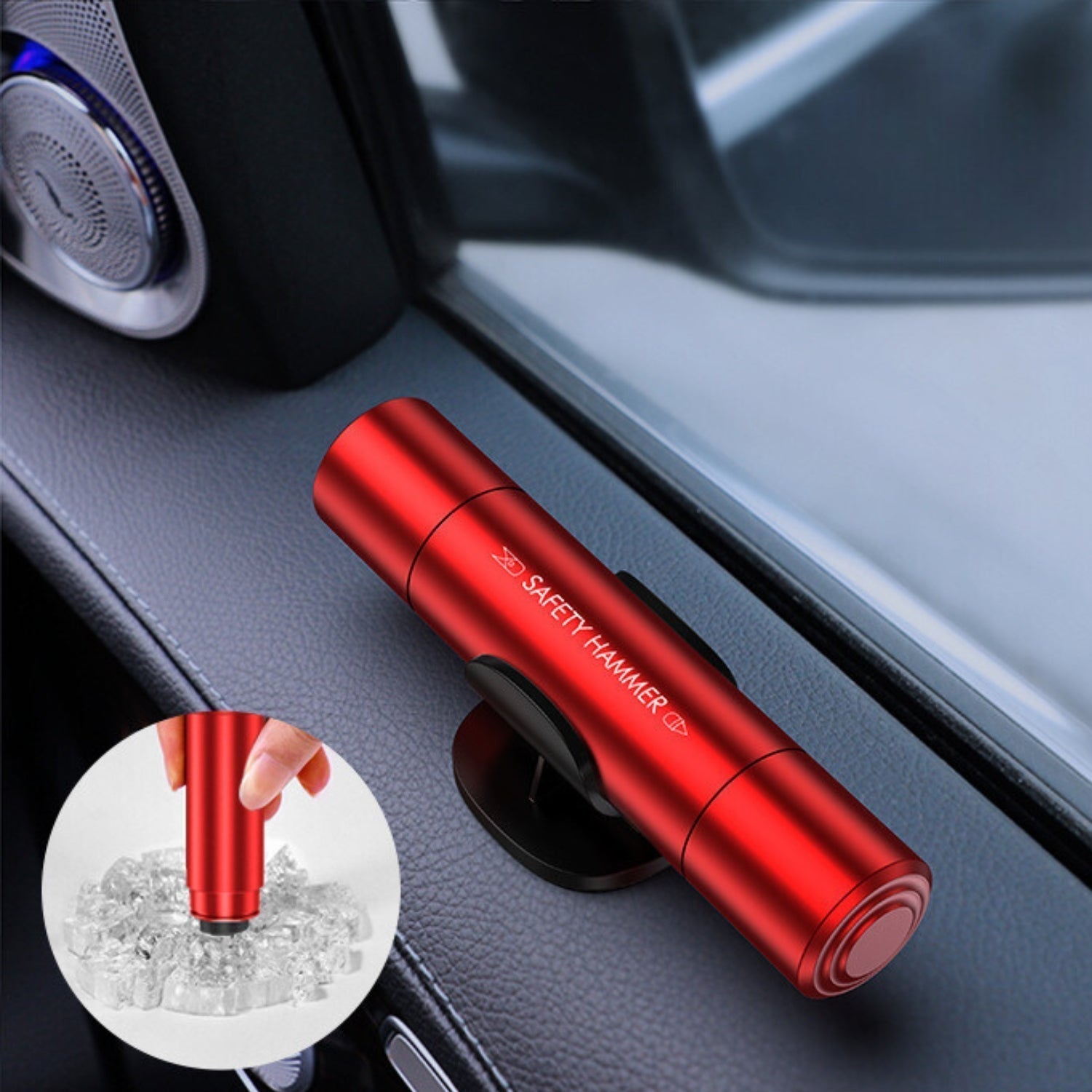 SafeKey | Outil d'urgence 2-en-1 | Brise-vitre & Coupe-sécurité