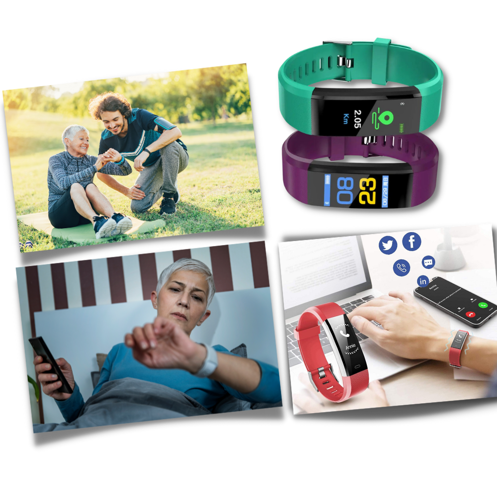 Montre connectée pour seniors | Fréquence cardiaque & Tension artérielle toujours à portée de main