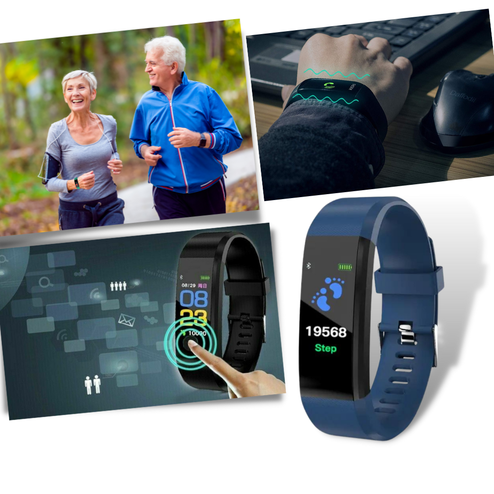 Montre connectée pour seniors | Fréquence cardiaque & Tension artérielle toujours à portée de main