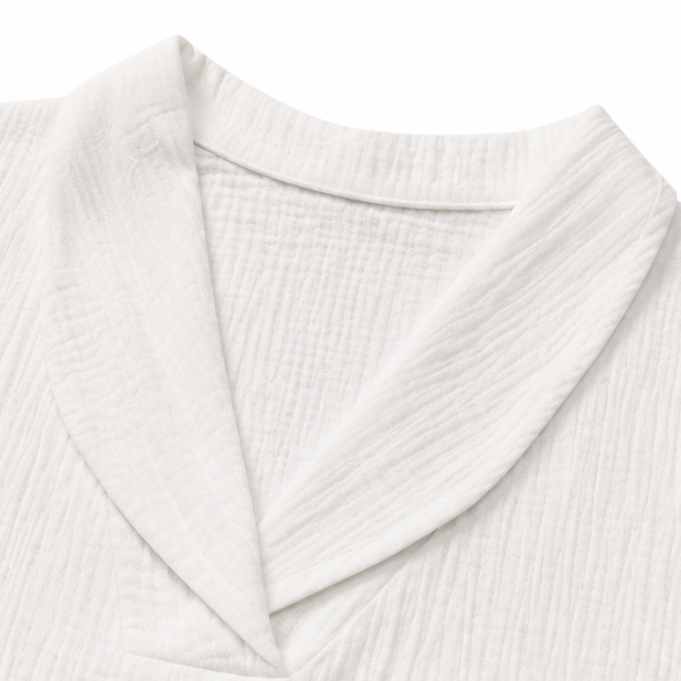 Sevella – T-shirt d'été à col en châle texturé pour femmes, coupe décontractée
