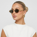 Lunettes de Soleil Femme Dorées Style Vintage Tendance UV